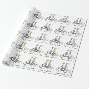 Brud- & brudgumbröllop kopplar ihop presentpapper