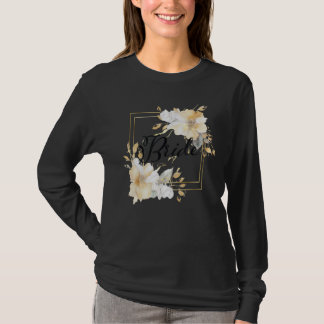 Brud Brudtärna Bröllop Bröllopsfest Blomma T Shirt