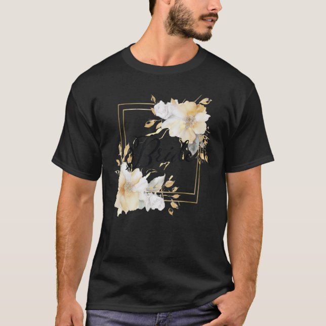 Brud Brudtärna Bröllop Bröllopsfest Blomma T Shirt (Framsida)