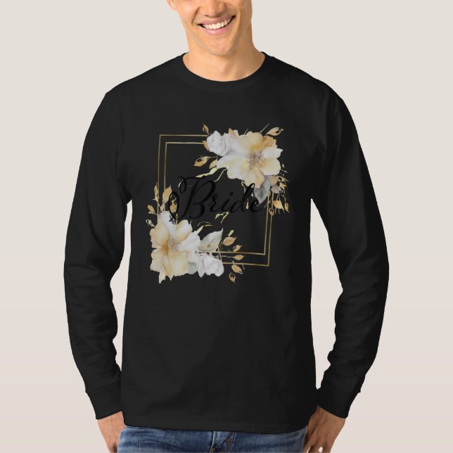 Brud Brudtärna Bröllop Bröllopspresent Blomma T Shirt (Framsida)