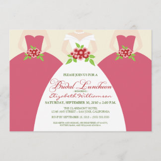 Brud & brudtärnor Luncheon-inbjudan (rosa) Inbjudningar