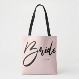 Brud Chic Rosa och Svart Handskrift Tygkasse
