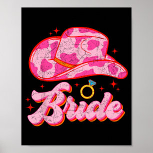 Brud Country Cowgirl Hatt Western Möhippa Poster