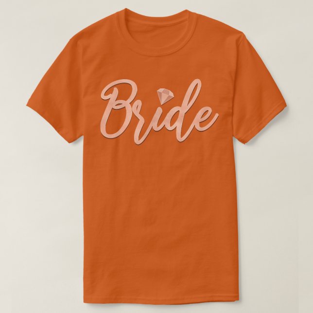 Brud dammig rosa bröllopsdusch möhippa giftas t shirt (Design framsida)