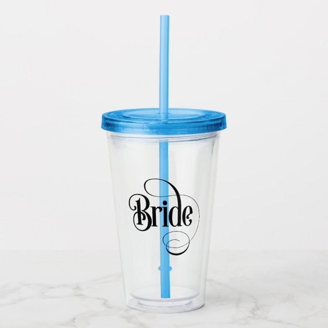 Brud (design 2) Akryl Tumbler Take Away Mugg (Framsida)