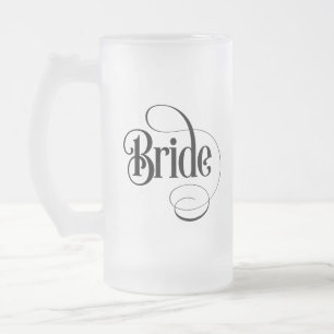 Brud (design 2) Frostad Glas Ölmugg Frostat Ölglas
