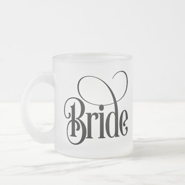 Brud (design 3) Frostad Glas Kaffe Mugg (Vänster)