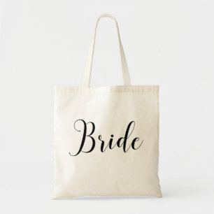 Brud. Elegant minimalist enkel script bröllop Tygkasse