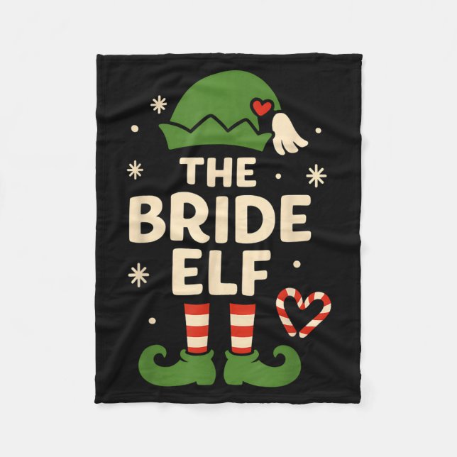 Brud Elf Jul Xmas Roligt Nygift Fleecefilt (Framsidan)