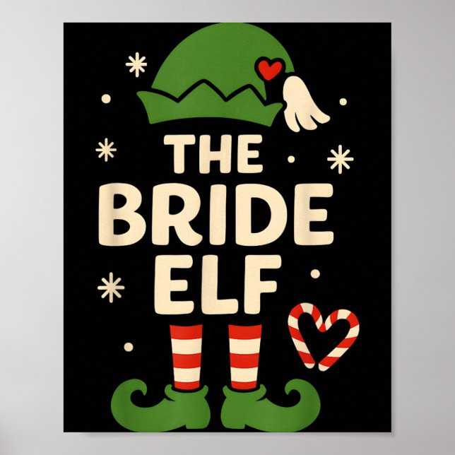 Brud Elf Jul Xmas Roligt Nygift Poster (Framsidan)