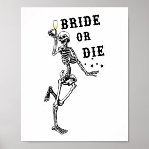 Brud eller dö Dansande skelett gotisk möhippa Poster