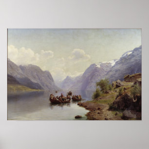 Brud- eskort på den Hardanger fiorden, 1865 Poster