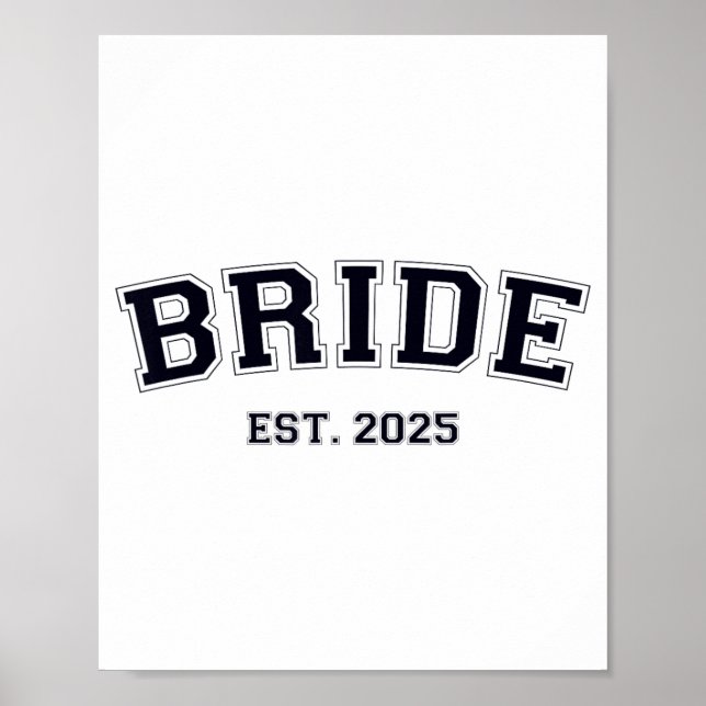 Brud Est. 2025 Fästmö Fru Hustru Möhippa Par Poster (Framsidan)
