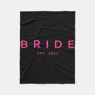 Brud Est. 2025 Rosa Bröllopsdusch Bröllop Bachelor Fleecefilt