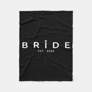 Brud Est 2026 Bröllop Bridal Shower Bachelorette Fleecefilt