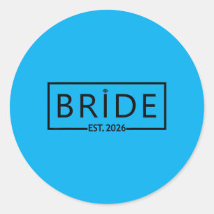 Brud Est 2026 Bröllop Brudtärna Sällskap Henparty Runt Klistermärke