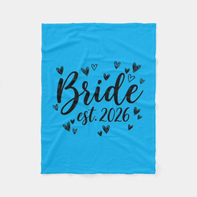 Brud Est 2026 Bröllop Nygift Brud Brudgum Fest Fleecefilt (Framsidan)