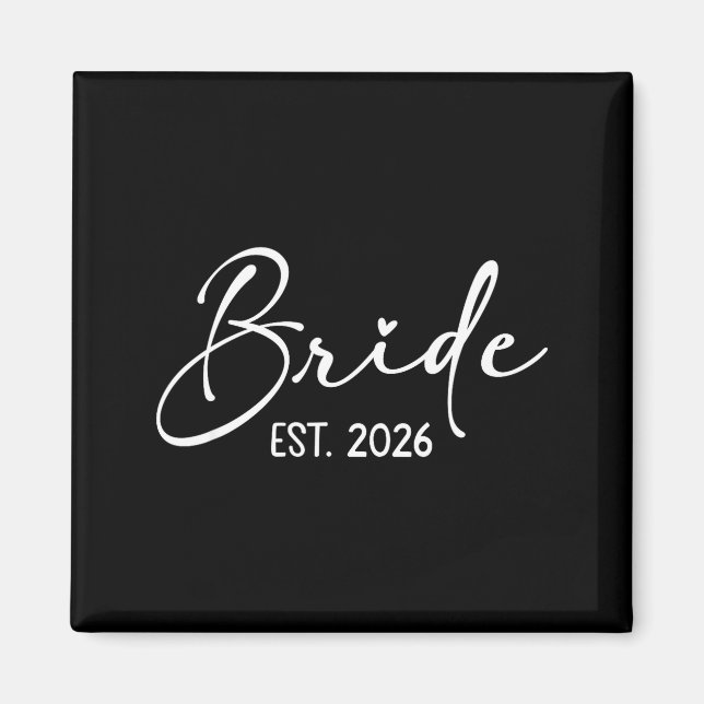 Brud Est 2026 Matchande Förbereder Brud Brudgum Magnet (Framsidan)