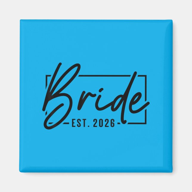 Brud Est 2026 Nygift Par Bröllop Smekmånad Magnet (Framsidan)
