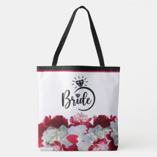 Brud Floral Peonies flervarvstryck väskor