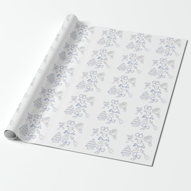 Brud Förlovning Bröllop Par Make Maka Presentpapper (Utrullad)