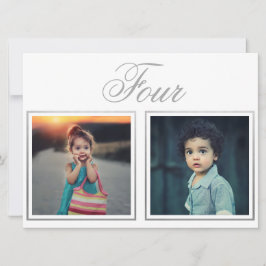 Brud Groom Ålder Elegant Klassisk Silver Bord Numm Inbjudningar