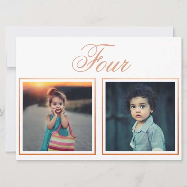 Brud Groom Ålder Elegant Rosa Guld Bordskortnummer Inbjudningar (Framsida)