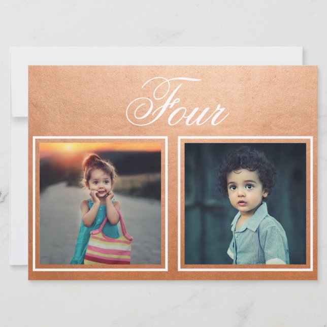 Brud Groom Ålder Elegant Rosa Guld Bordskortnummer Inbjudningar (Framsida)