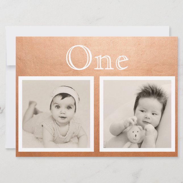 Brud Groom Anpassad Ålder Roséguld Bordnummer Inbjudningar (Framsida)