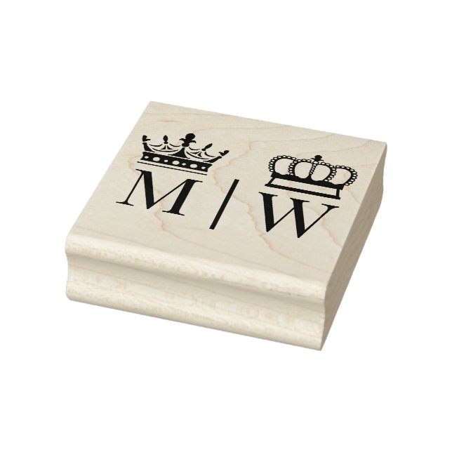 Brud Groom Bröllop 2 Initialer Monogram VS Stämpel (Stämpel)