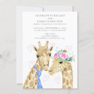 Brud Groom Giraff Bröllop Meddelande