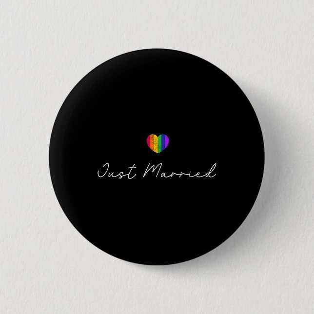 Brud Groom Lgbtq Svärmannafest Bröllop T-shirt - B Knapp (Framsida)