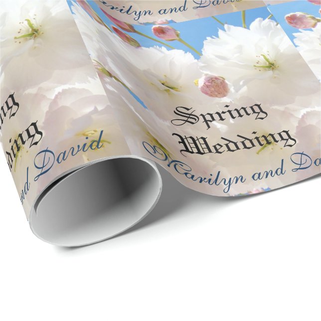 Brud Groom Namn inslagspapper Vår Bröllop Presentpapper (Rullad Hörn)