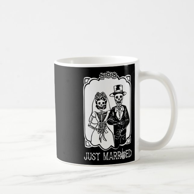 Brud Groom Nygifta Skelett Halloween Par Kaffemugg (Höger)