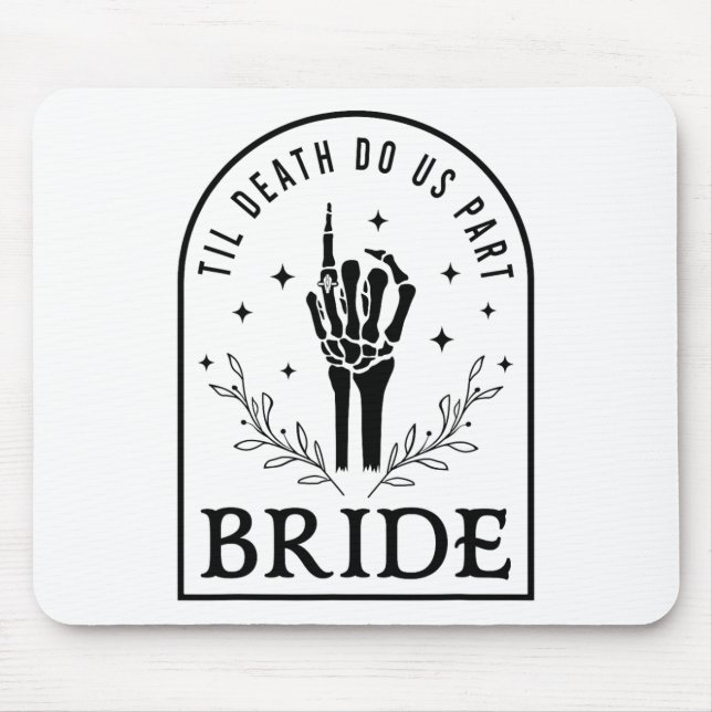 Brud Groom Skelett Gothic Halloween Förlovning W Musmatta (Framsidan)
