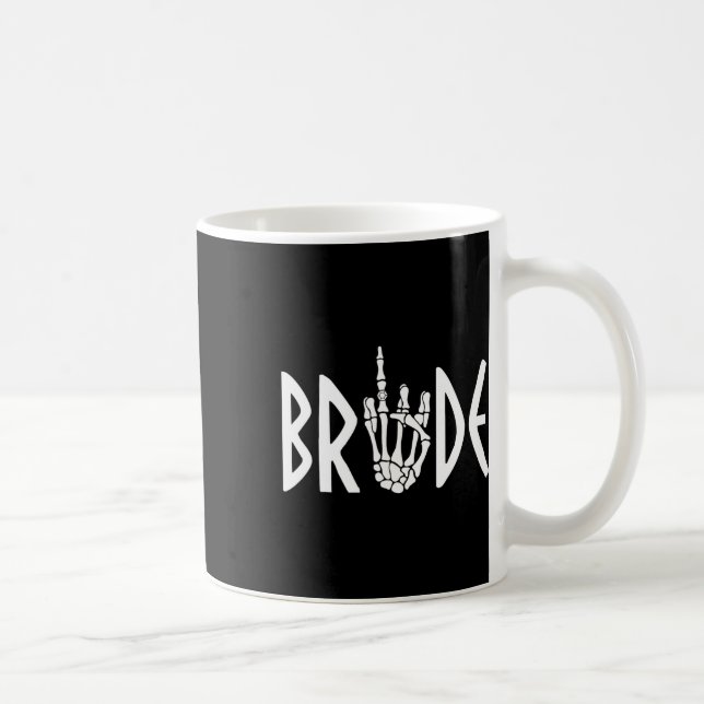 Brud Groom Skelett Gotisk Bröllop Förlovning Hal Kaffemugg (Höger)