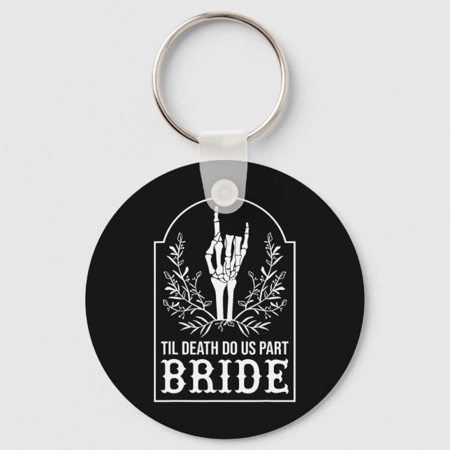 Brud Groom Skelett Hand Par Matchande Bröllop Nyckelring (Framsida)