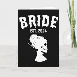Brud Groom Skelett Par Matchande Bröllopshall Kort