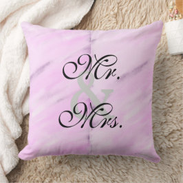 Brud Groom Violett Vit Akvarell Reversibel Kudde