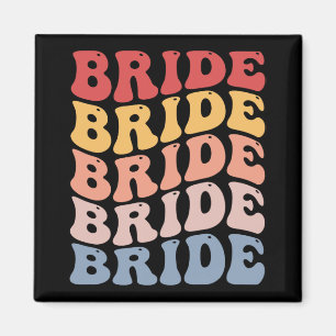 Brud Groovy Bröllop Henparty Magnet