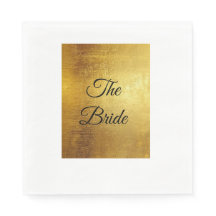 Brud Guld Folie Tryck Minimalistisk Bröllopsskrift