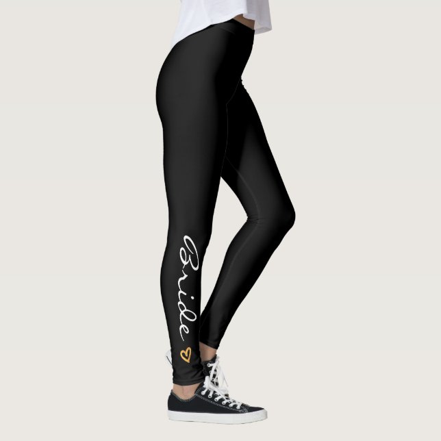 Brud guld utskrivaven hjärtadamasker. Bachelorette Leggings (Höger)