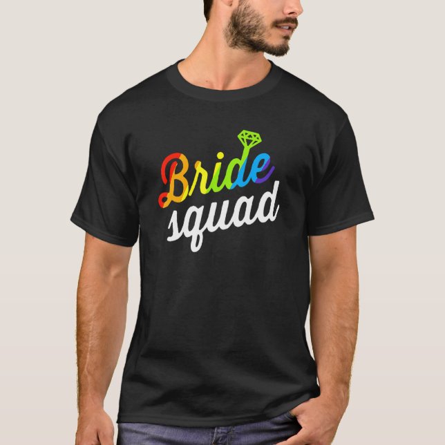 Brud Hbtq Regnbågsflagga Lesbisk Senterfest T Shirt (Framsida)