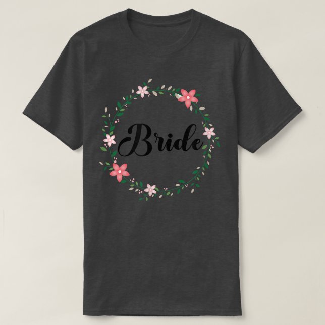 Brud Hen Fest Blommig Krans Team Brud 216 T Shirt (Design framsida)