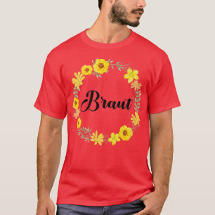 Brud Hen Parti Blommig Krans Team Brud Äktenskap T Shirt