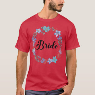 Brud Henfest Blommig Krans Brudlag Äktenskap  T Shirt
