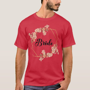 Brud Henfest Blommig Krans Brudlag Äktenskap T Shirt