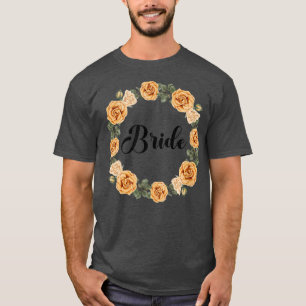 Brud Henfest Blommig Krans Team Brud T-Shirt