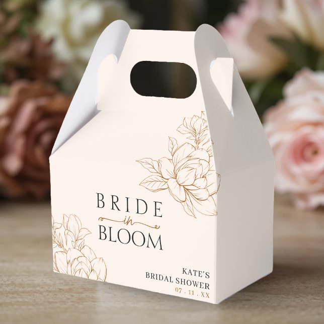 Brud i blomning Tan Brun Bröllopsfest Presentaskar (Bride in Bloom Tan Brown Bridal Shower Favor Boxes
)