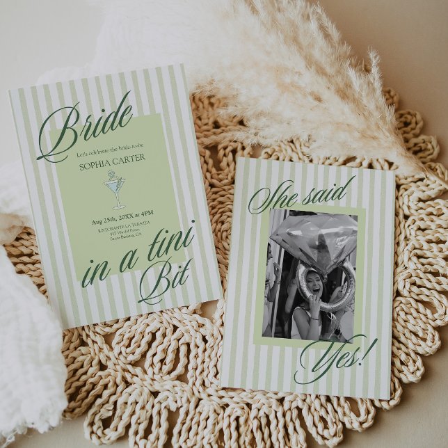 Brud i en liten bit möhippa inbjudan (Bride in a Tini Bit Bachelorette Party Invitation)